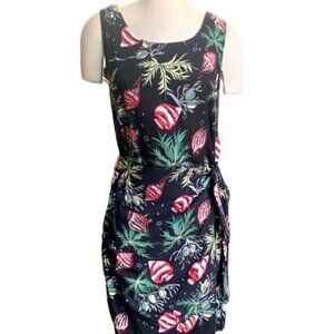VTG Hilo Hattie Hawaiian Original Sz M Wrap Skirt Tie Dress Beach Ocean Fish 31J